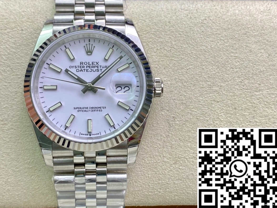 White Factory Rolex Stainless Dial Steel EW Datejust 36MM 1018
